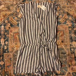 Blue and White Romper